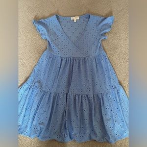 Medium blue Flowing Flower Dress